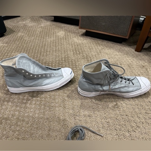 Converse Gray and White Canvas Sneakers - Picture 5 of 10
